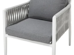 LATINA 4 personers Loungesæt med bord Grå Metal
