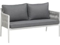 LATINA 4 personers Loungesæt med bord Grå Metal