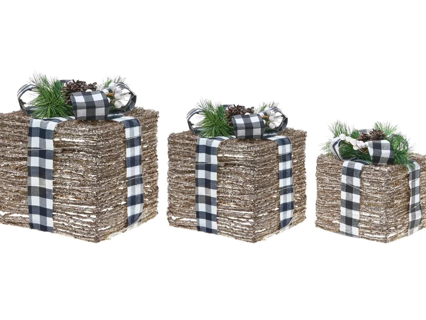 LED ARRESKOV Julegaver 20/25/30 cm Brun