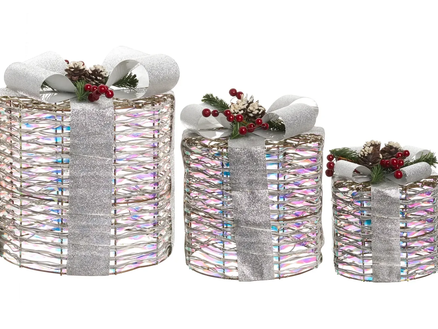 LED JULSO Julegaver 20/25/30 cm Sølv