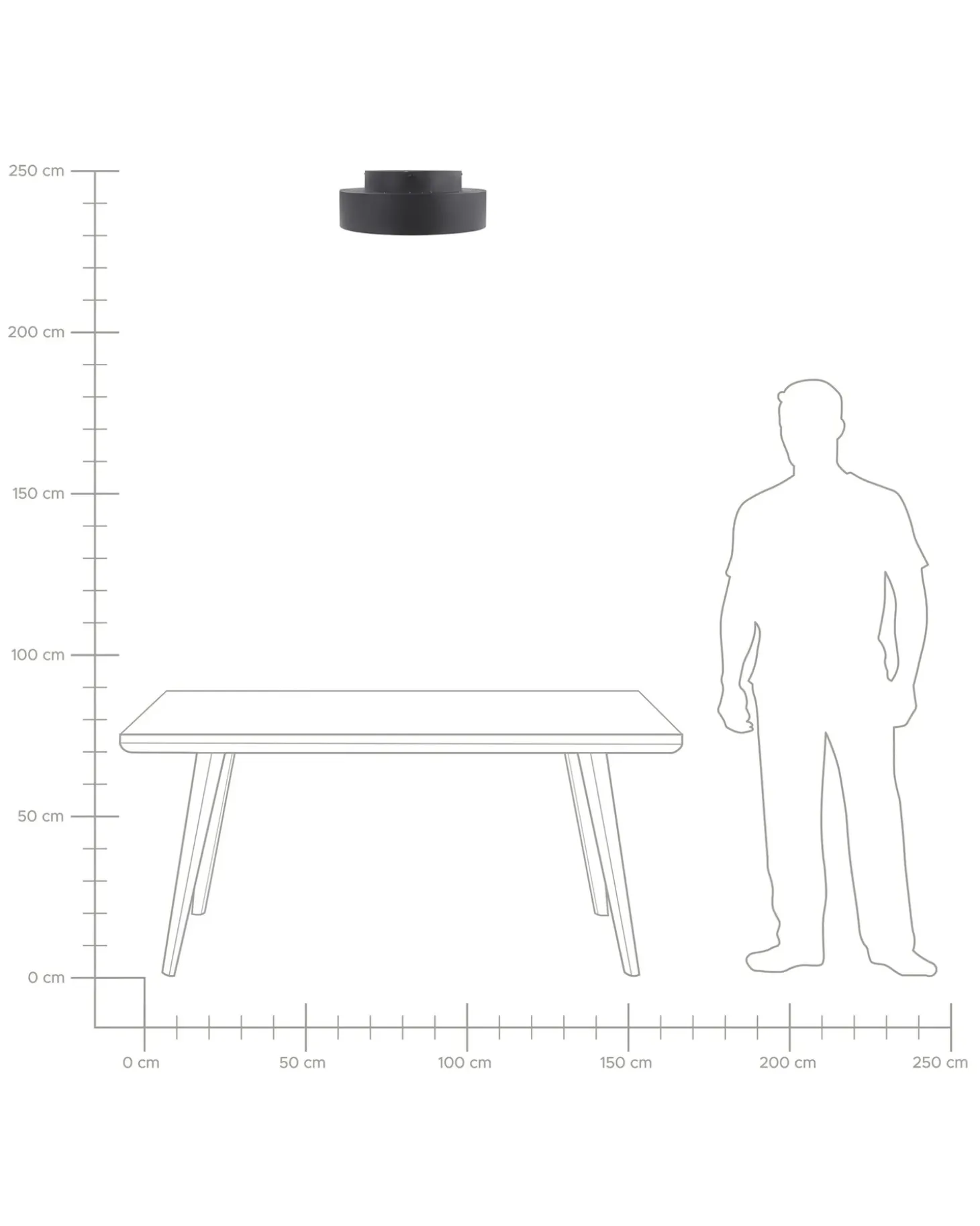 LED loftslampe MOEI Metal Sort