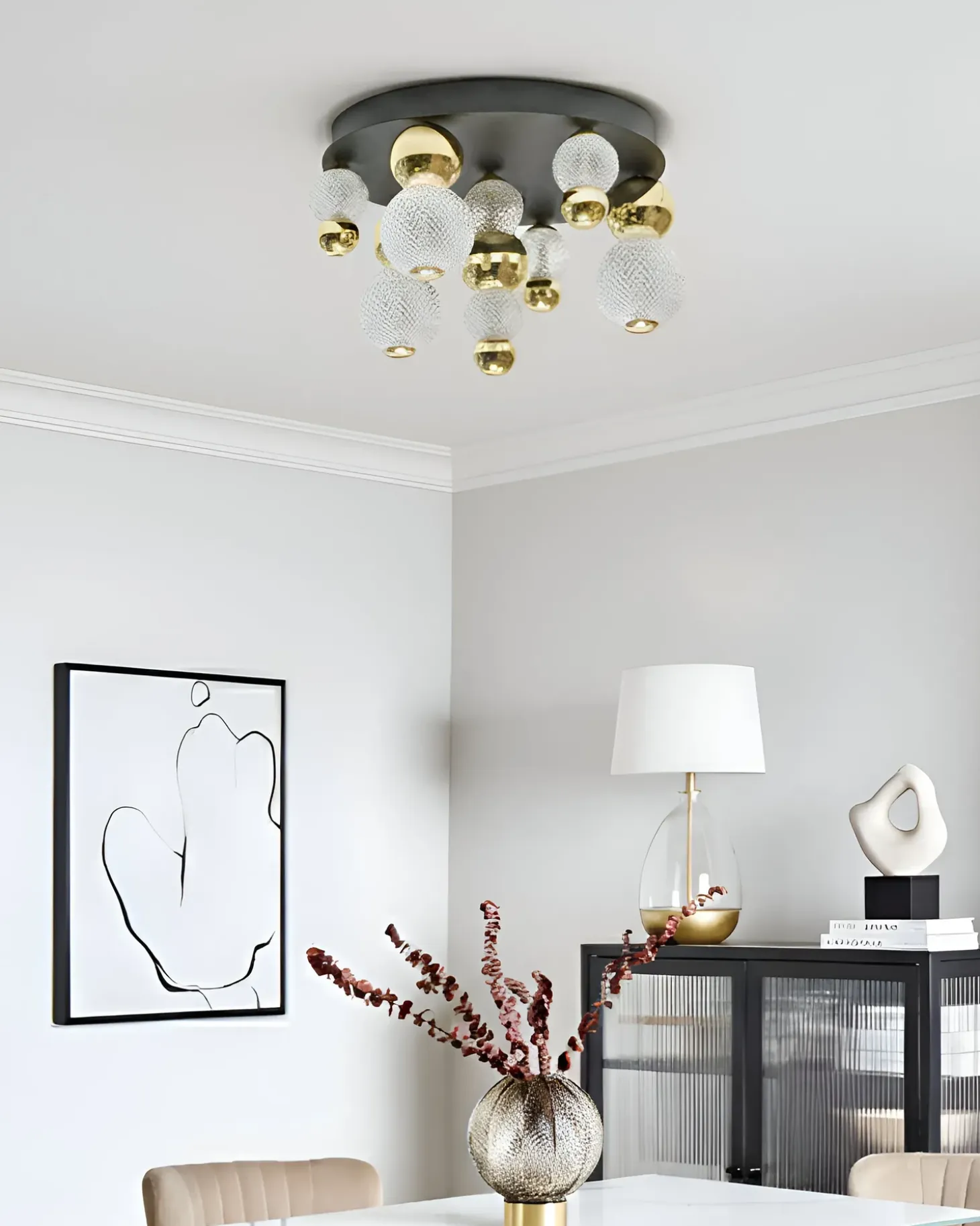 LED loftslampe SORA Glas Guld