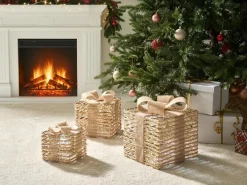 LED MOSSO Julegaver 20/25/30 cm Beige