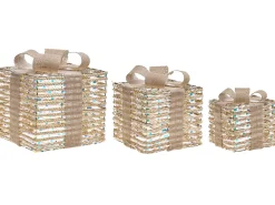LED MOSSO Julegaver 20/25/30 cm Beige
