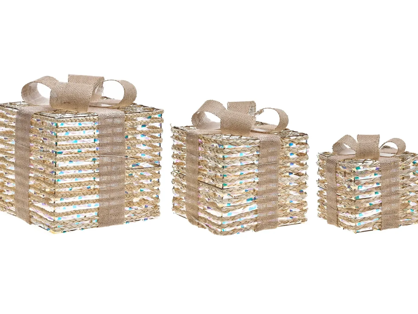 LED MOSSO Julegaver 20/25/30 cm Beige
