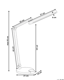 LED skrivebordslampe CAROY Med trådløs oplader Sort
