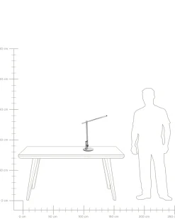 LED skrivebordslampe CETUS Med dæmpning Sølv