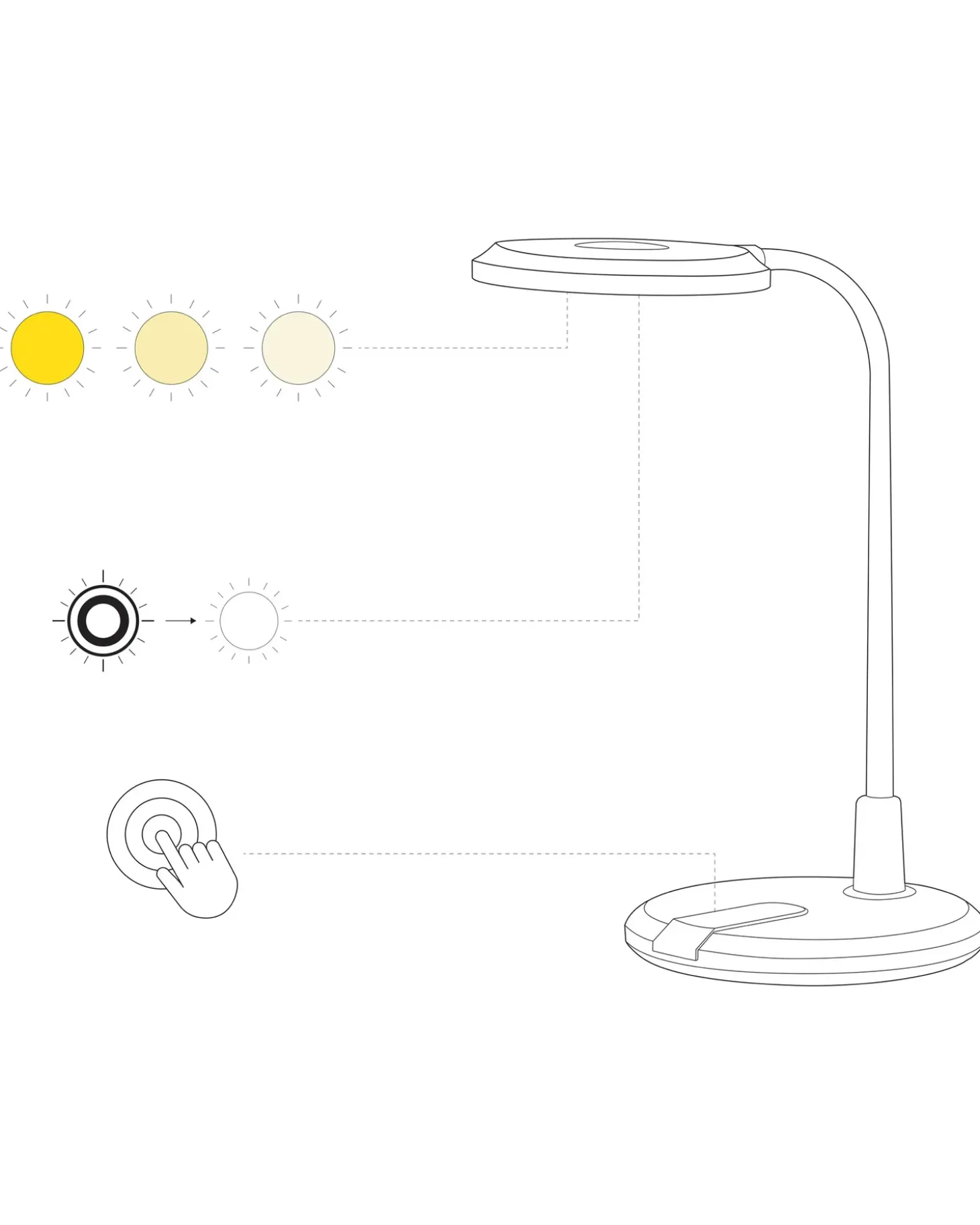 LED skrivebordslampe COLUMBA Justerbar Metal Sort