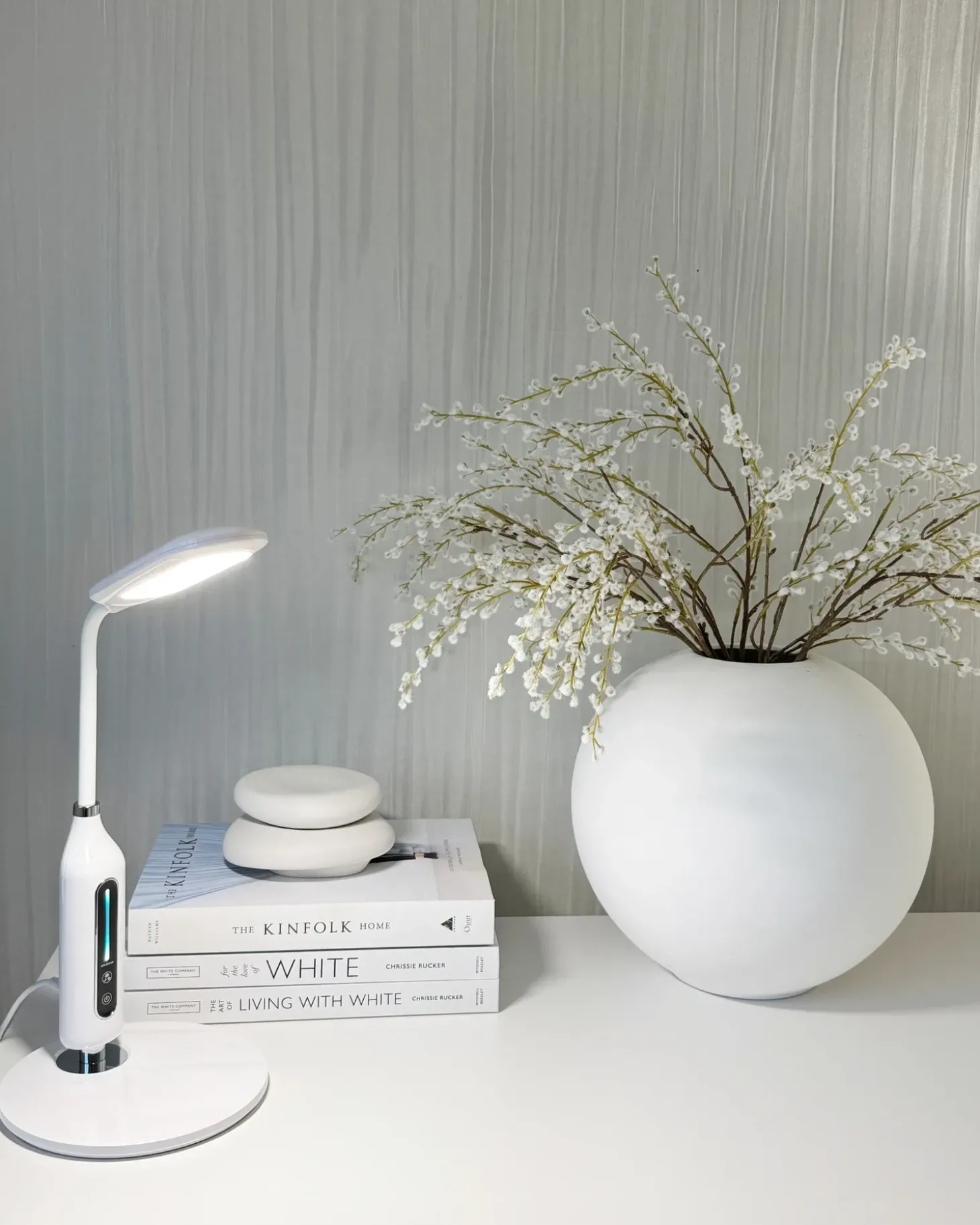LED skrivebordslampe CYGNUS Med dæmpning Metal Hvid