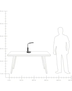 LED skrivebordslampe CYGNUS Med dæmpning Metal Sort