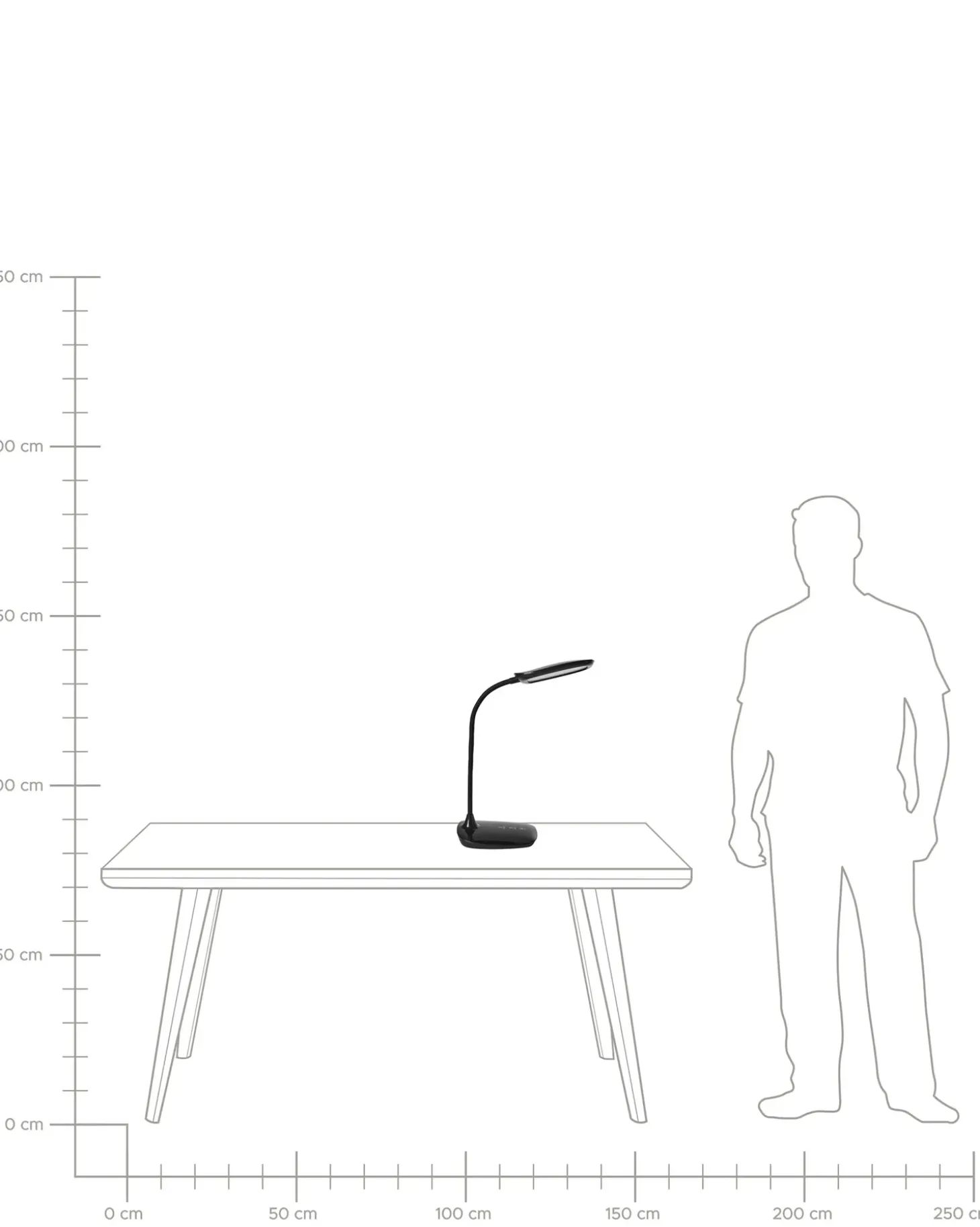 LED skrivebordslampe HYDRA Med dæmpning Sort