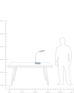 LED skrivebordslampe HYDRA Med dæmpning Himmelblå