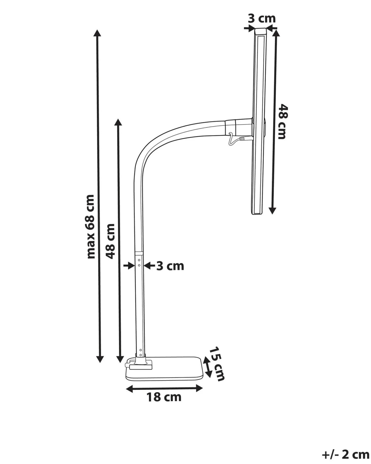 LED skrivebordslampe KOURIS Med bevægelsessensor Metal Sort