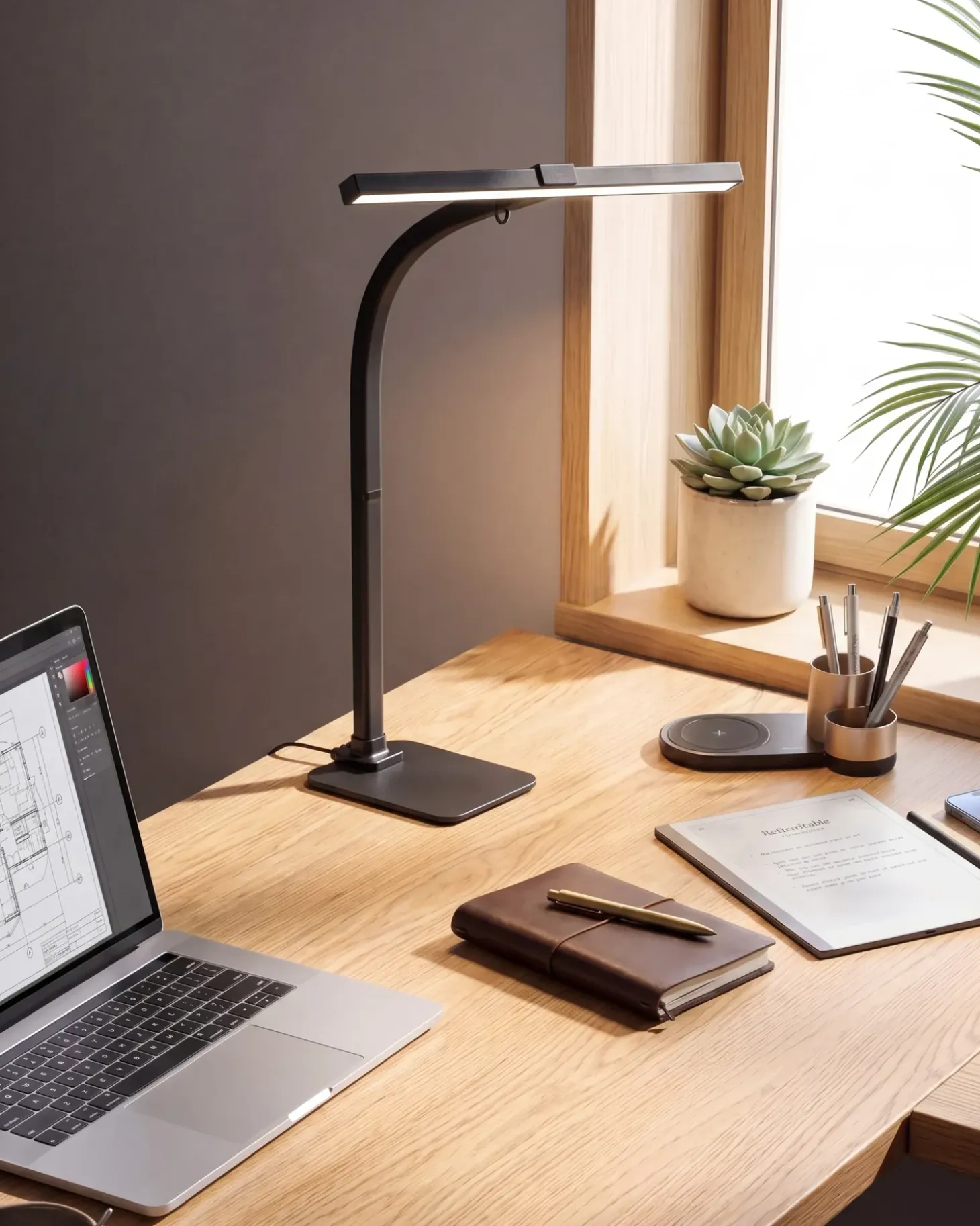 LED skrivebordslampe KOURIS Med bevægelsessensor Metal Sort