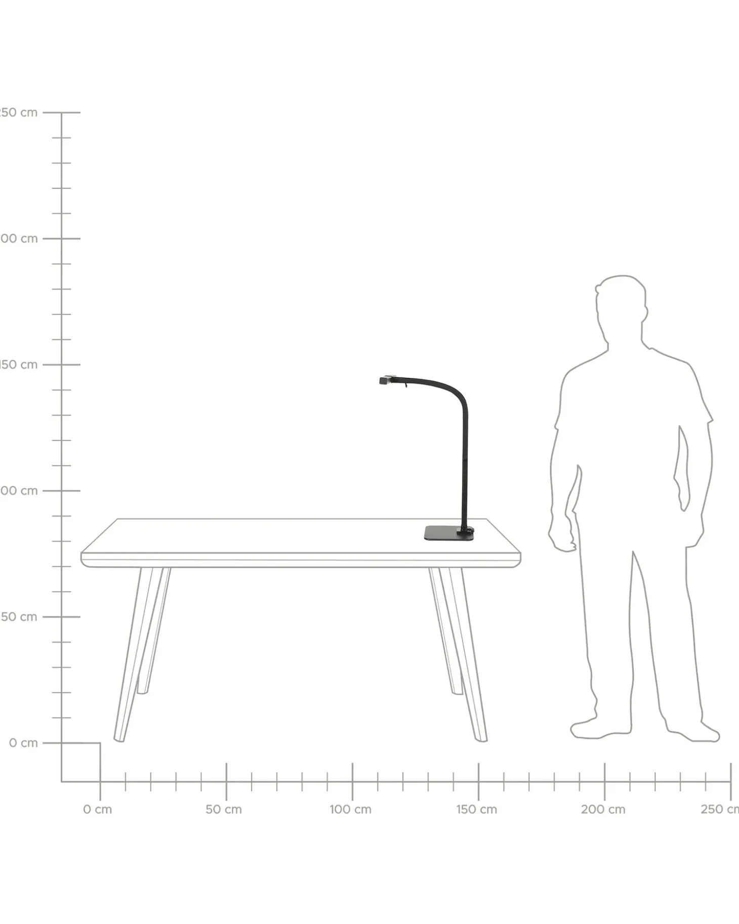 LED skrivebordslampe KOURIS Med bevægelsessensor Metal Sort