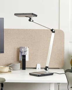 LED skrivebordslampe LACERTA Med trådløs oplader Metal Sølv