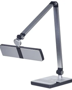 LED skrivebordslampe LACERTA Med trådløs oplader Metal Sølv