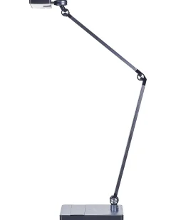 LED skrivebordslampe LACERTA Med trådløs oplader Metal Sort