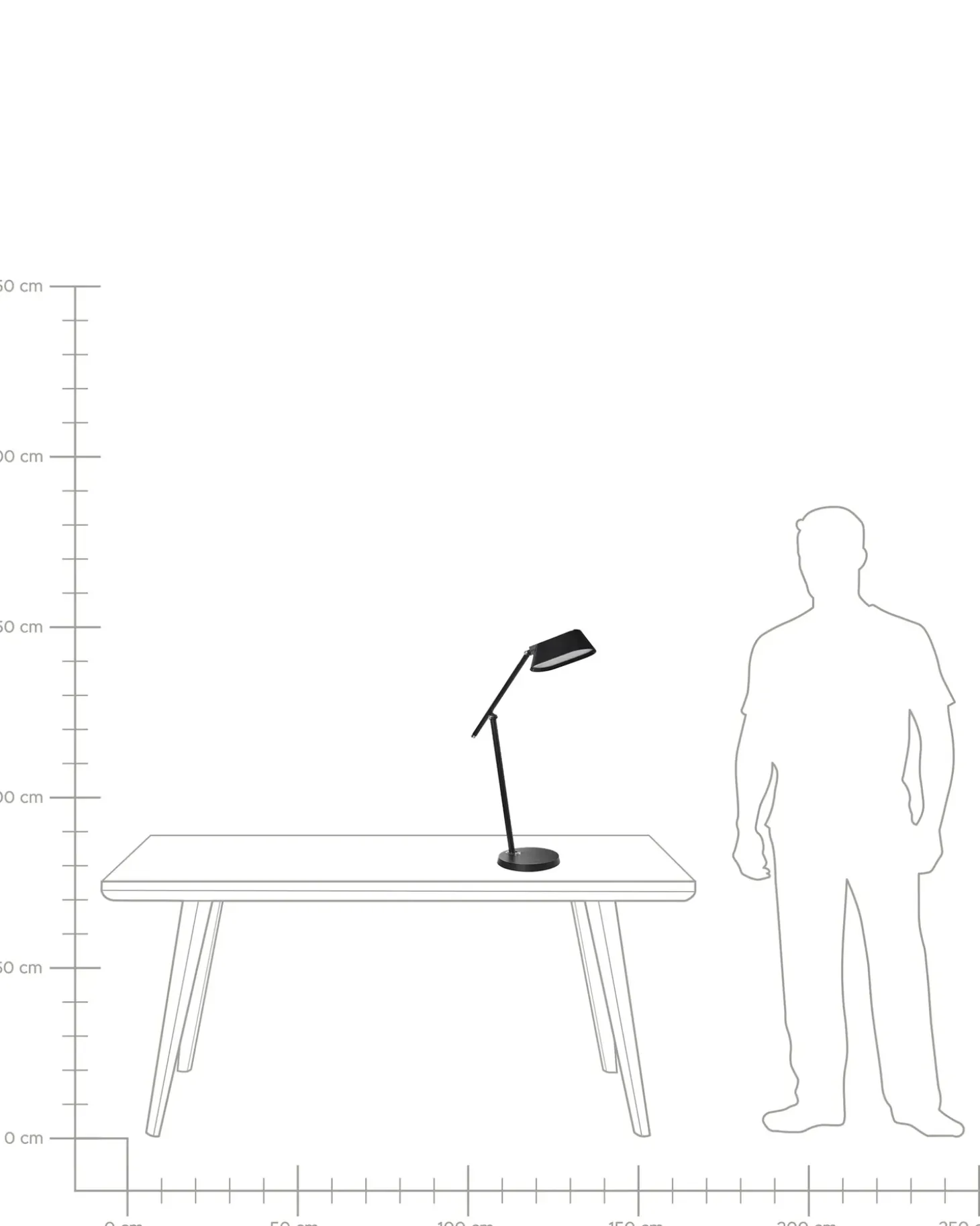 LED skrivebordslampe LEONIS Med dæmpning Sort