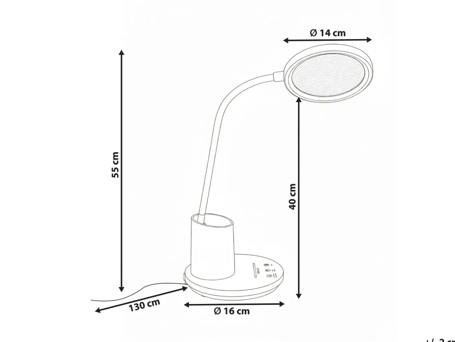 LED skrivebordslampe VELA Med dæmpning Hvid