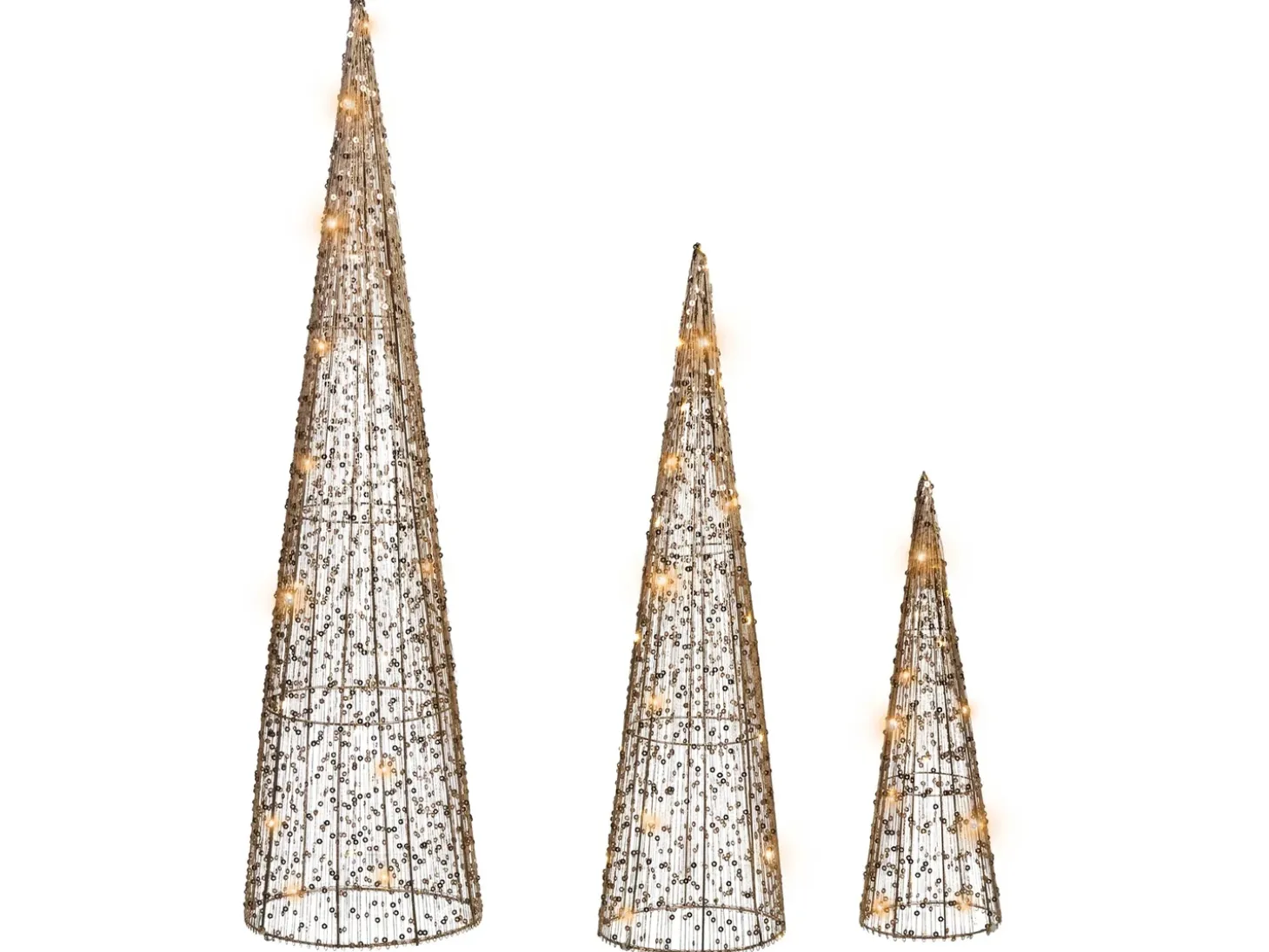 LED VEJLESO Juletræ 40/60/80 cm Guld