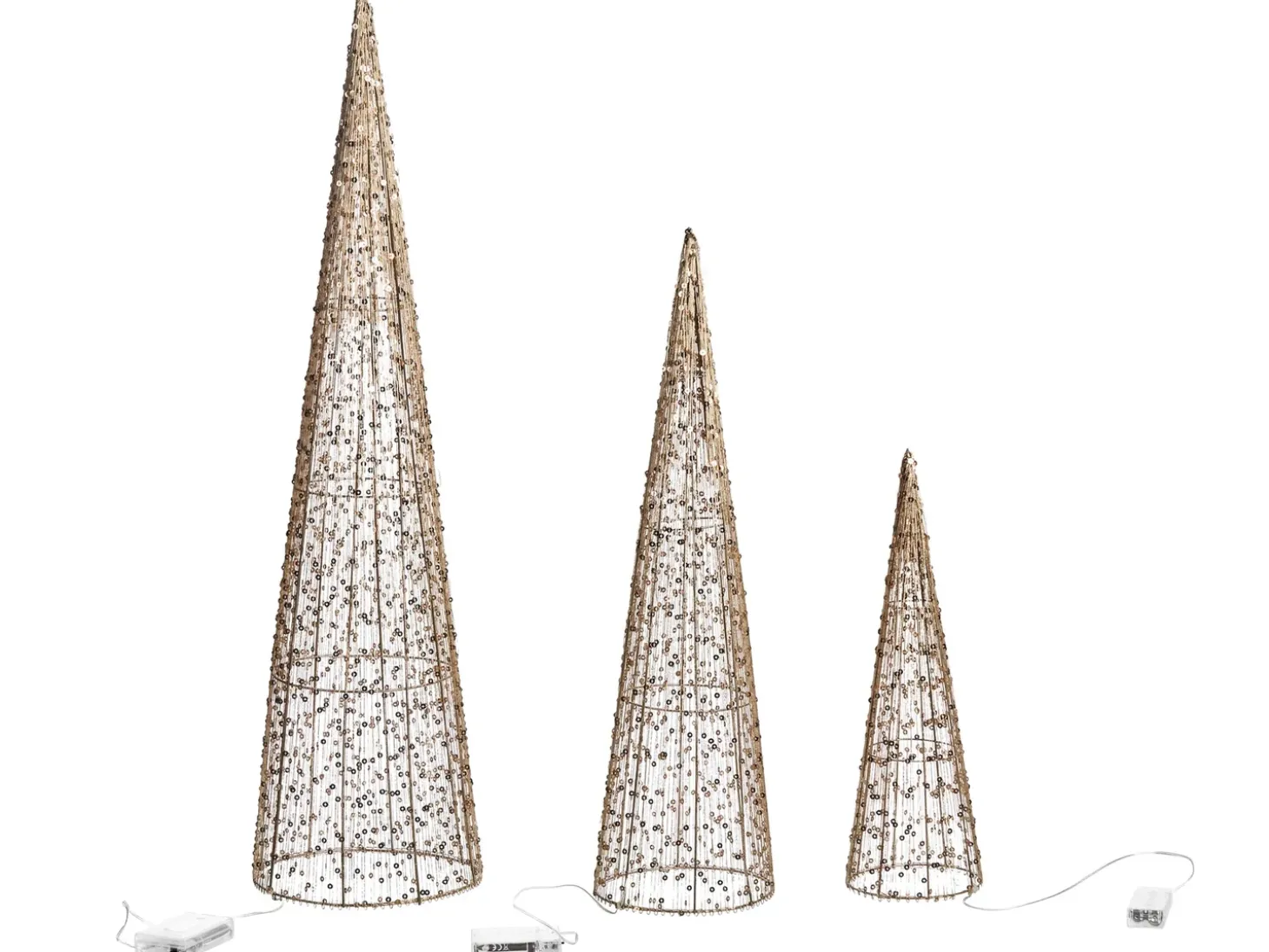 LED VEJLESO Juletræ 40/60/80 cm Guld