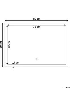 LED-badeværelsesspejl ARGENS 80 cm 60 cm Sølv