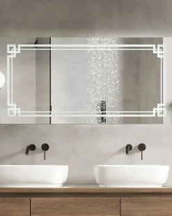 LED-badeværelsesspejl AVRANCHES 120 cm 60 cm Sølv