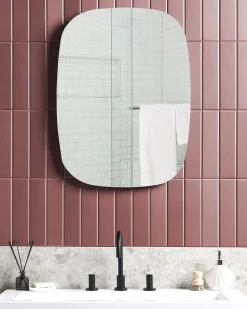 LED-badeværelsesspejl BERGERAC 58 cm 78 cm Sølv