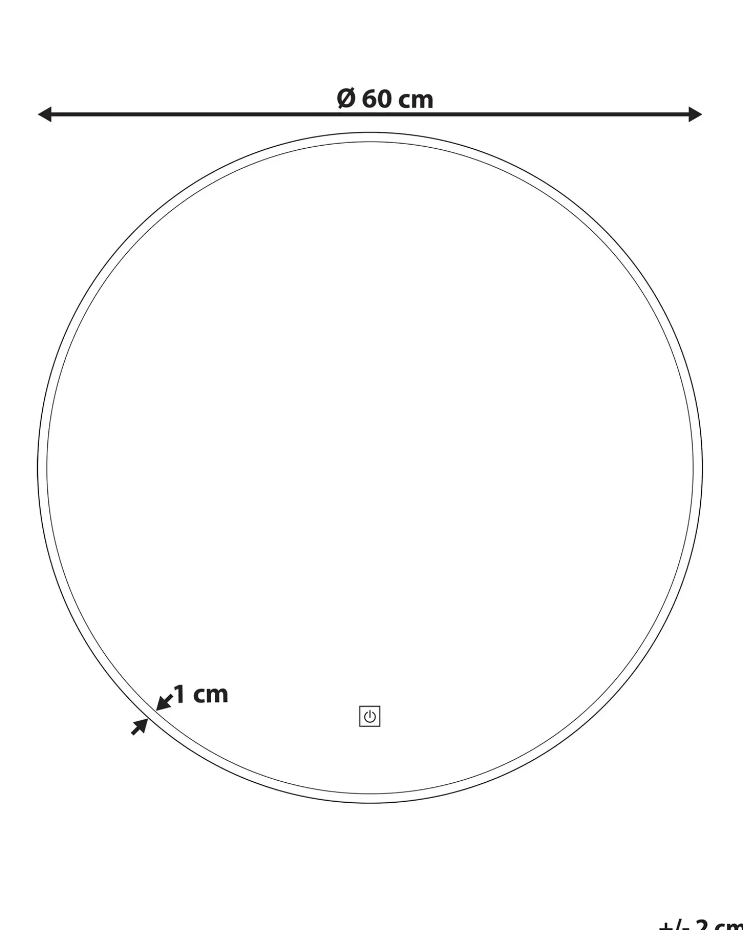 LED-badeværelsesspejl CALLAC 60 cm 60 cm Sølv