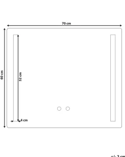LED-badeværelsesspejl LIRAC 70 cm 60 cm Sølv