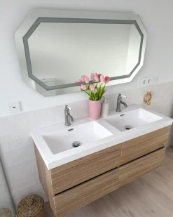 LED-badeværelsesspejl LOCMARIAQUER 120 cm 60 cm Sølv
