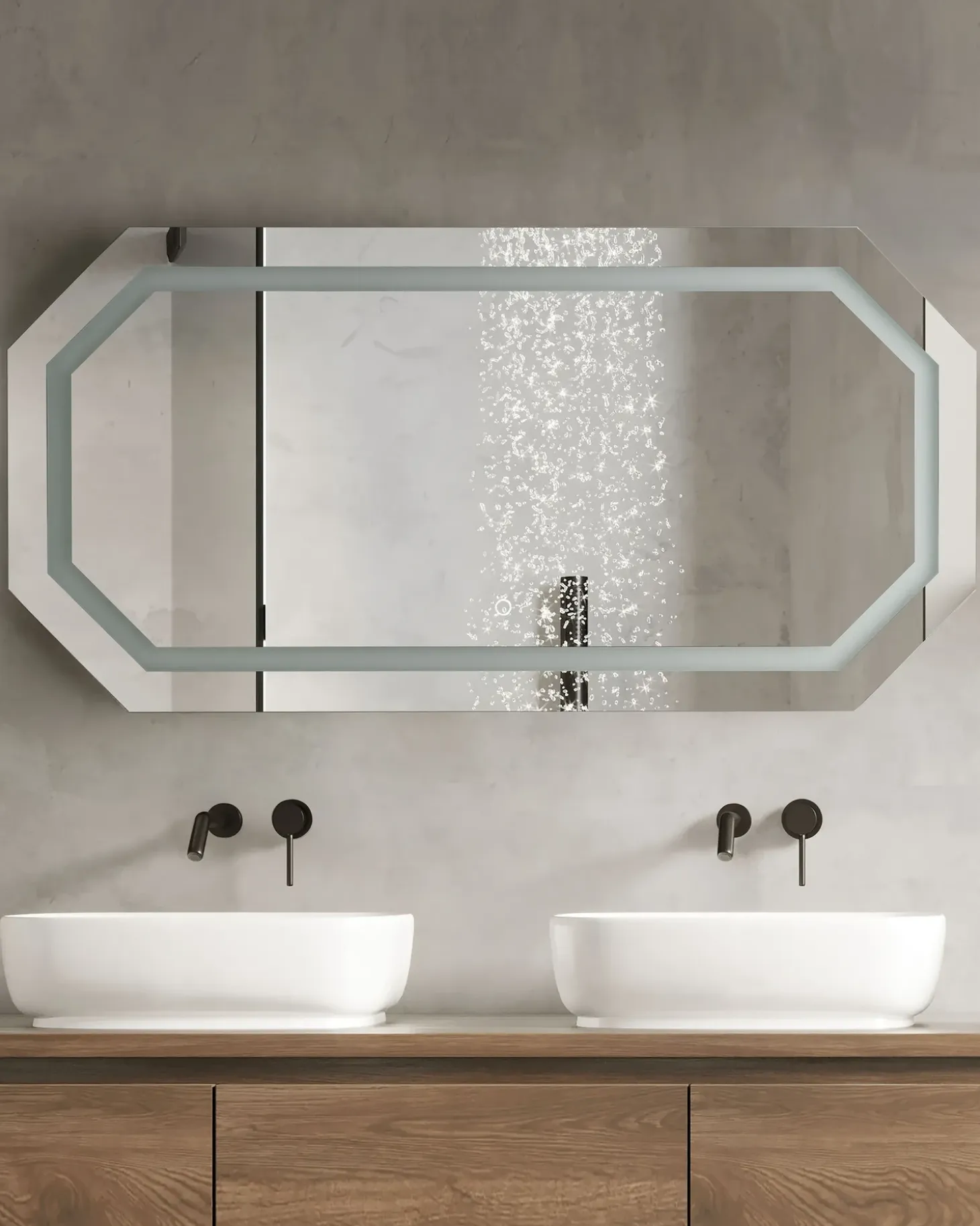 LED-badeværelsesspejl LOCMARIAQUER 120 cm 60 cm Sølv