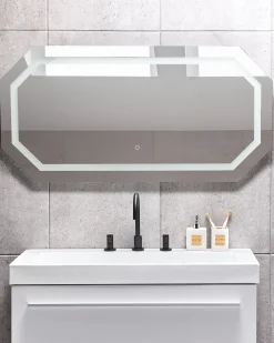 LED-badeværelsesspejl LOCMARIAQUER 120 cm 60 cm Sølv