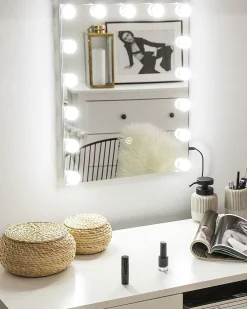 LED-badeværelsesspejl LUCENAY 40 cm 50 cm Sølv