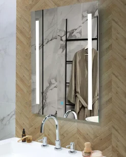 LED-badeværelsesspejl MARTINET 70 cm 90 cm Sølv