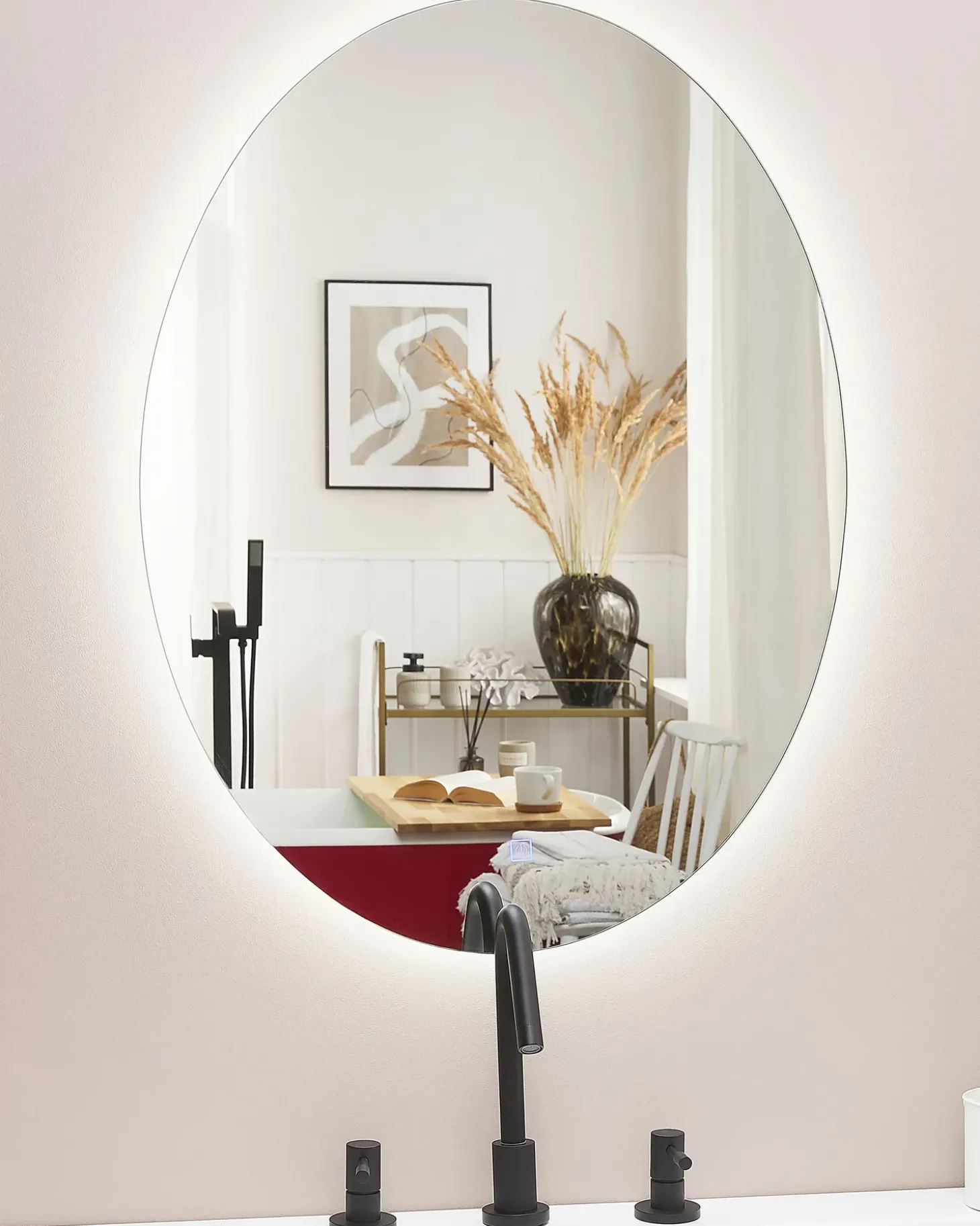 LED-badeværelsesspejl MAZILLE 60 cm 80 cm Sølv