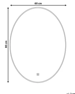 LED-badeværelsesspejl MAZILLE 60 cm 80 cm Sølv