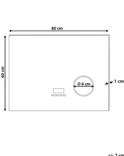 LED-badeværelsesspejl MONTARON 80 cm 60 cm Sølv