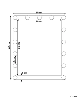 LED-badeværelsesspejl ODENAS 50 cm 60 cm Hvid