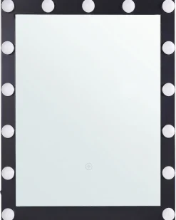 LED-badeværelsesspejl ODENAS 50 cm 60 cm Sort