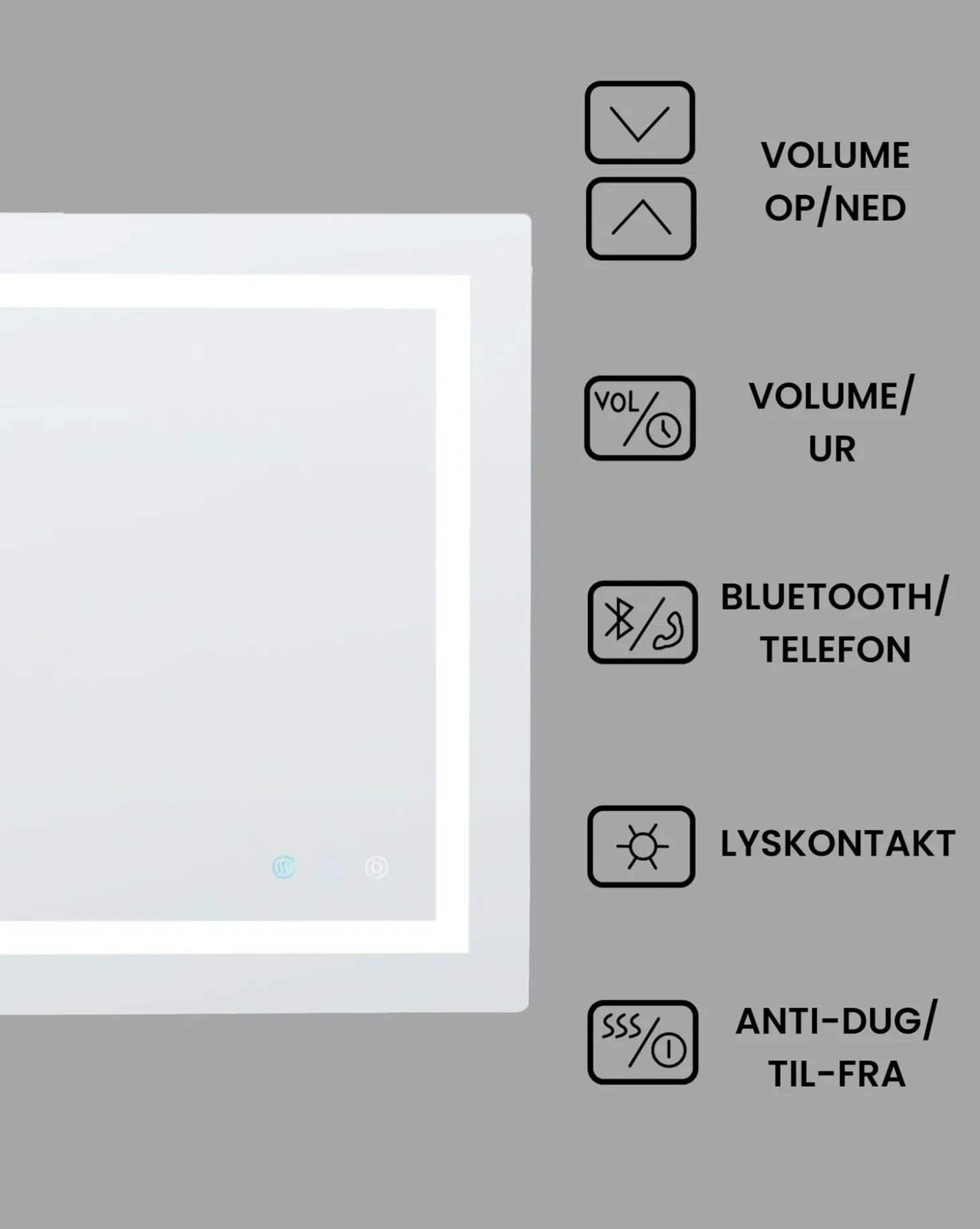 LED-badeværelsesspejl PRENOIS 80 cm 60 cm Sølv