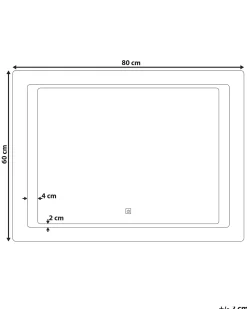 LED-badeværelsesspejl WASSY 80 cm 60 cm Sølv