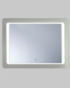 LED-badeværelsesspejl WASSY 80 cm 60 cm Sølv