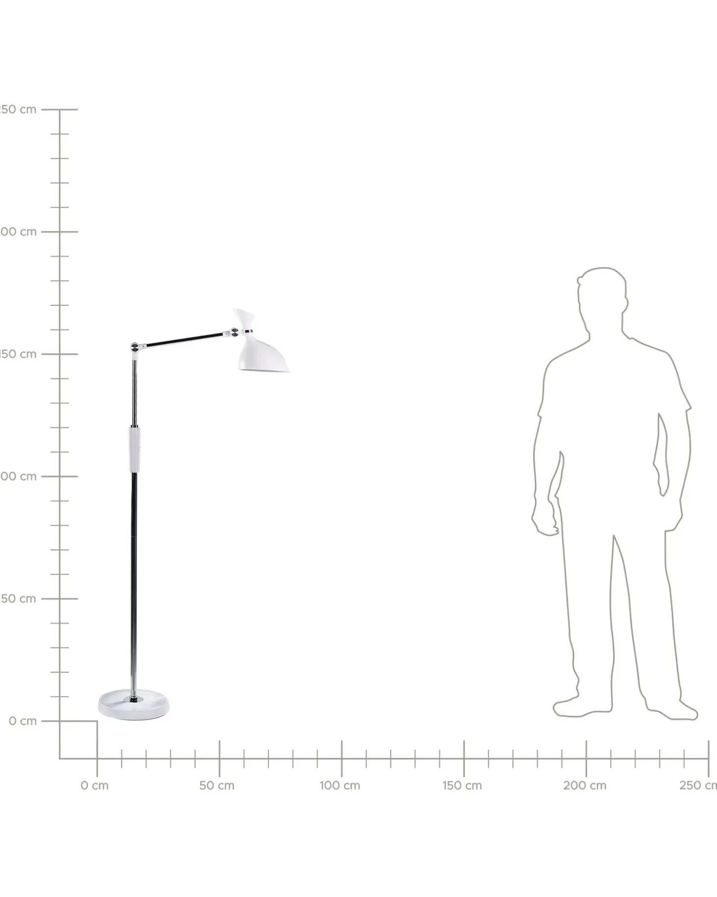 LED-gulvlampe ANDROMEDA Med dæmpning Metal Hvid