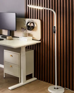 LED-gulvlampe ARIES Med fjernbetjening Med dæmpning Metal Hvid