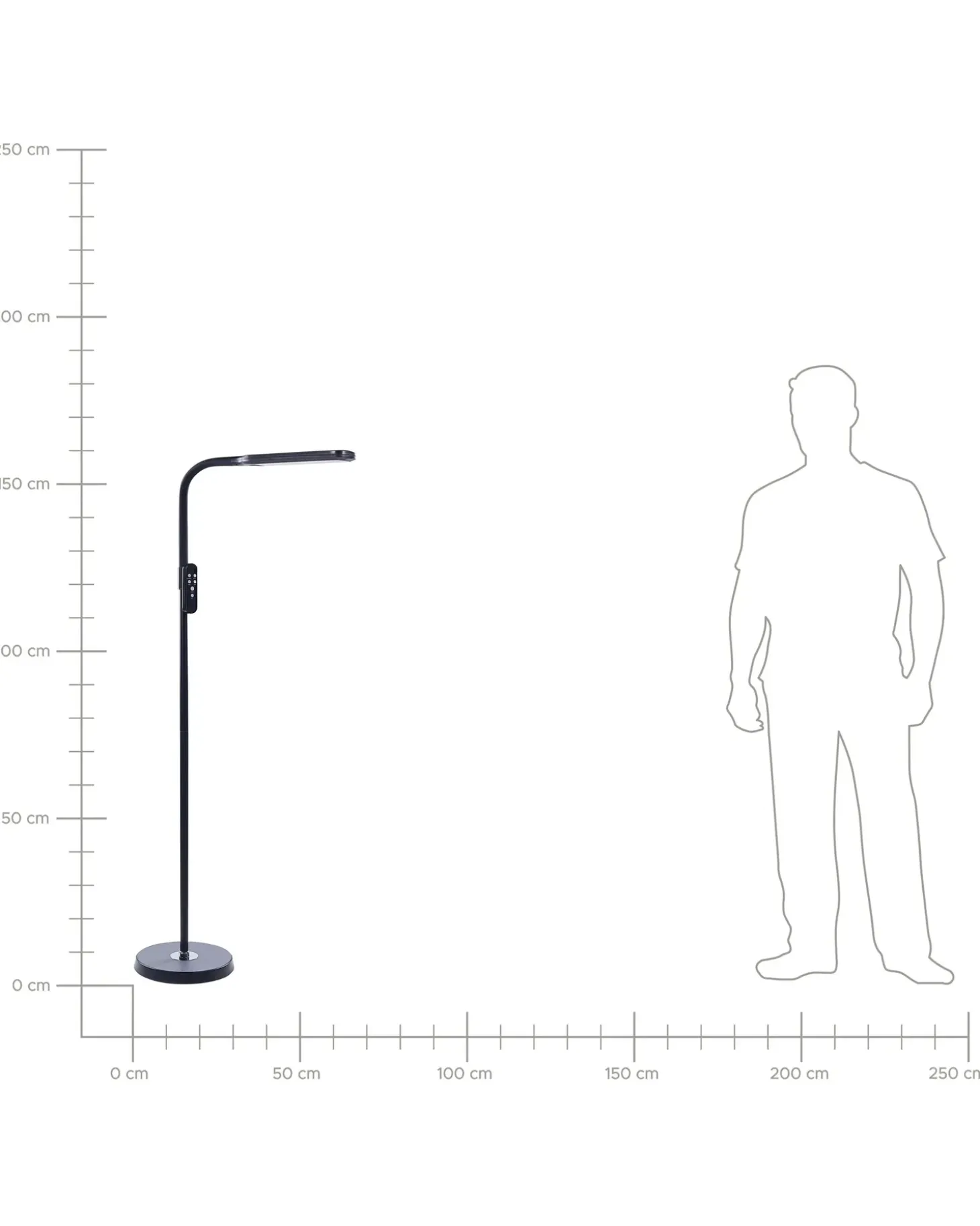 LED-gulvlampe ARIES Med fjernbetjening Med dæmpning Metal Sort