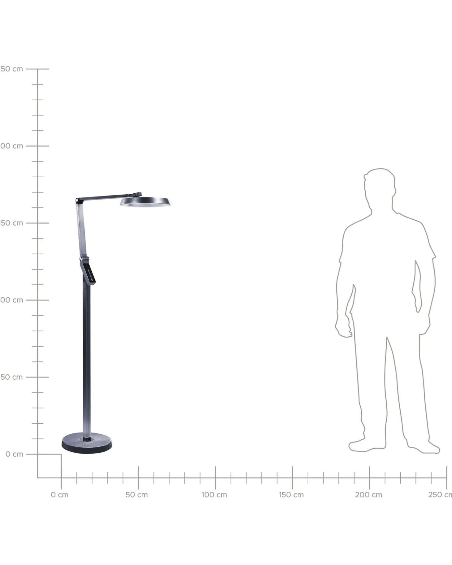 LED-gulvlampe CARINA Med dæmpning Metal Mørkegrå