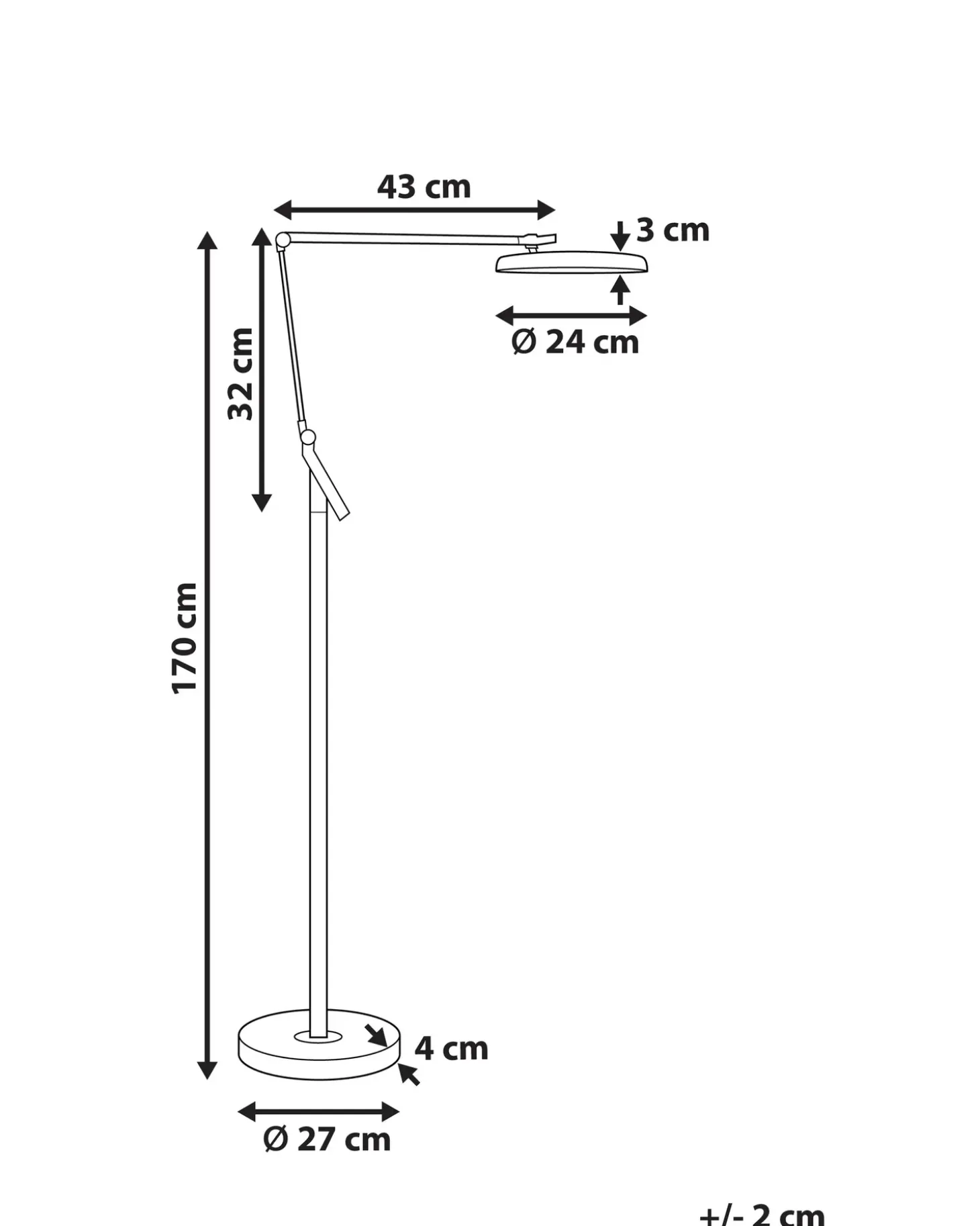 LED-gulvlampe CARINA Med dæmpning Metal Mørkegrå