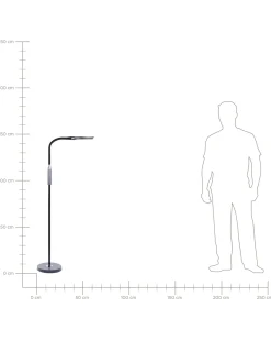 LED-gulvlampe CASSIOPEIA Med dæmpning Metal Sort